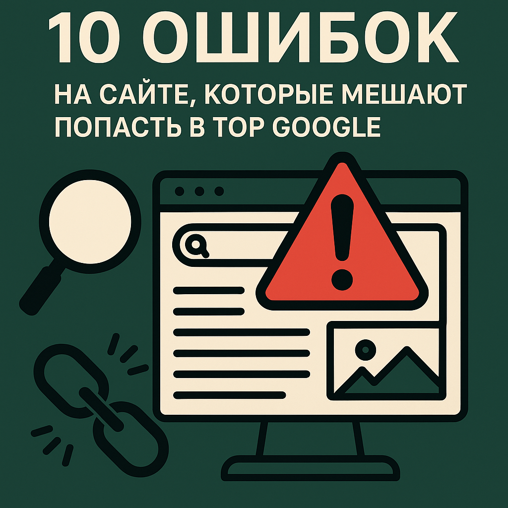 10 ошибок на сайте, которые мешают попасть в ТОП Google